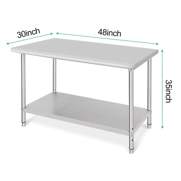 Stainless Steel Table for Prep and Work 48 x 30 x 35 Inch