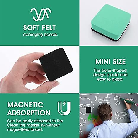 Mini Dry Erase Erasers， 12 Pcs Magnetic Whiteboard Dry Erasers Chalkboard Cleaner Wiper With Thick Felt Pad Small Dry Erase Erasers For Teacher Classr