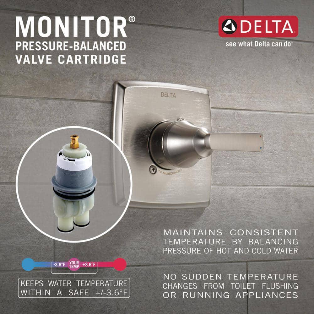 Delta Portwood SingleHandle 5Spray Tub and Shower Faucet with H2Okinetic in SpotShield Brushed Nickel