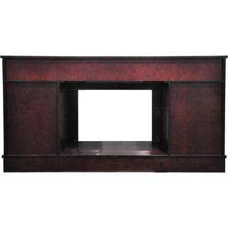 Cambridge Savona 59 in. Electric Fireplace in Mahogany with Entertainment Stand and Enhanced Log Display CAM6022-1MAHLG2