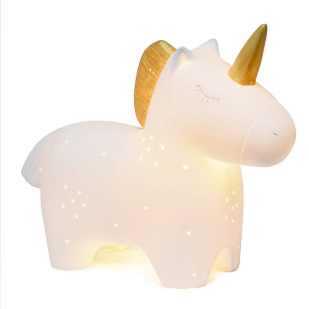 Porcelain Unicorn Shaped Table Lamp White Simple Designs