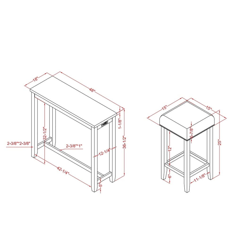 Chester Transitional Wood Counter Height Dining Set with USB and Power Outlets by Furniture of America