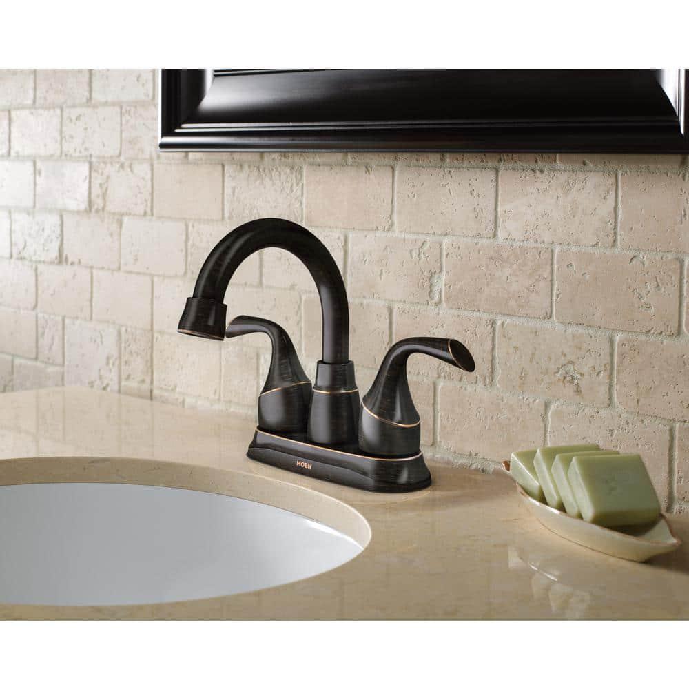 MOEN Idora 4 in Centerset 2Handle Bathroom Faucet in Mediterranean Bronze