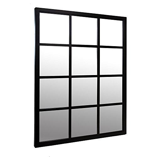 Classic Black Windowpane Mirror 23 x30 by Patton Wall Decor