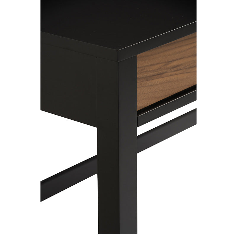 CONALL Study Desk 120cm - Walnut & Black