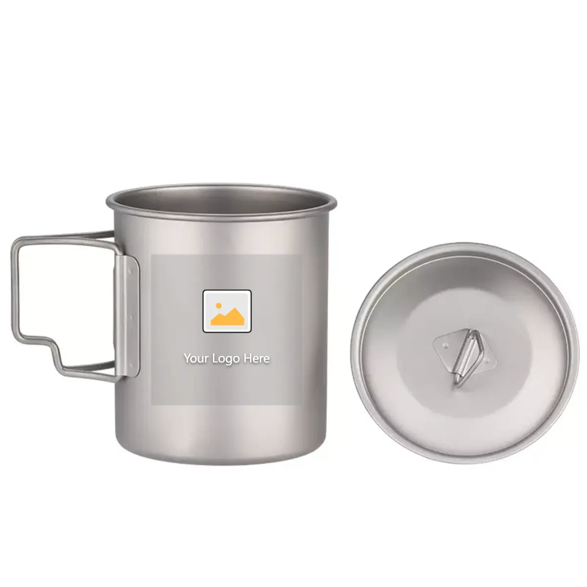 Custom Logo Pure Titanium Tableware Titanium Coffee Cup 550ml ultralight portable pot