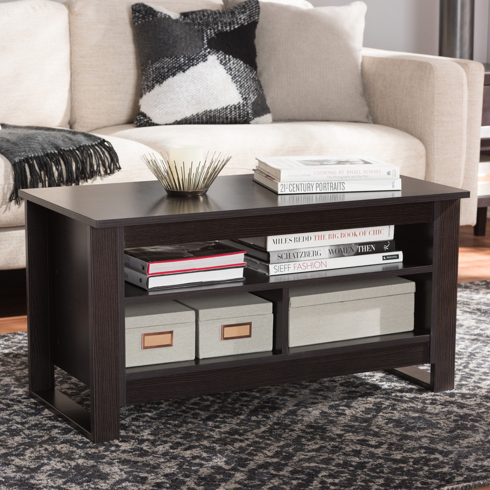 Nerissa Wenge Brown Coffee Table   Transitional   Coffee Tables   by HedgeApple  Houzz