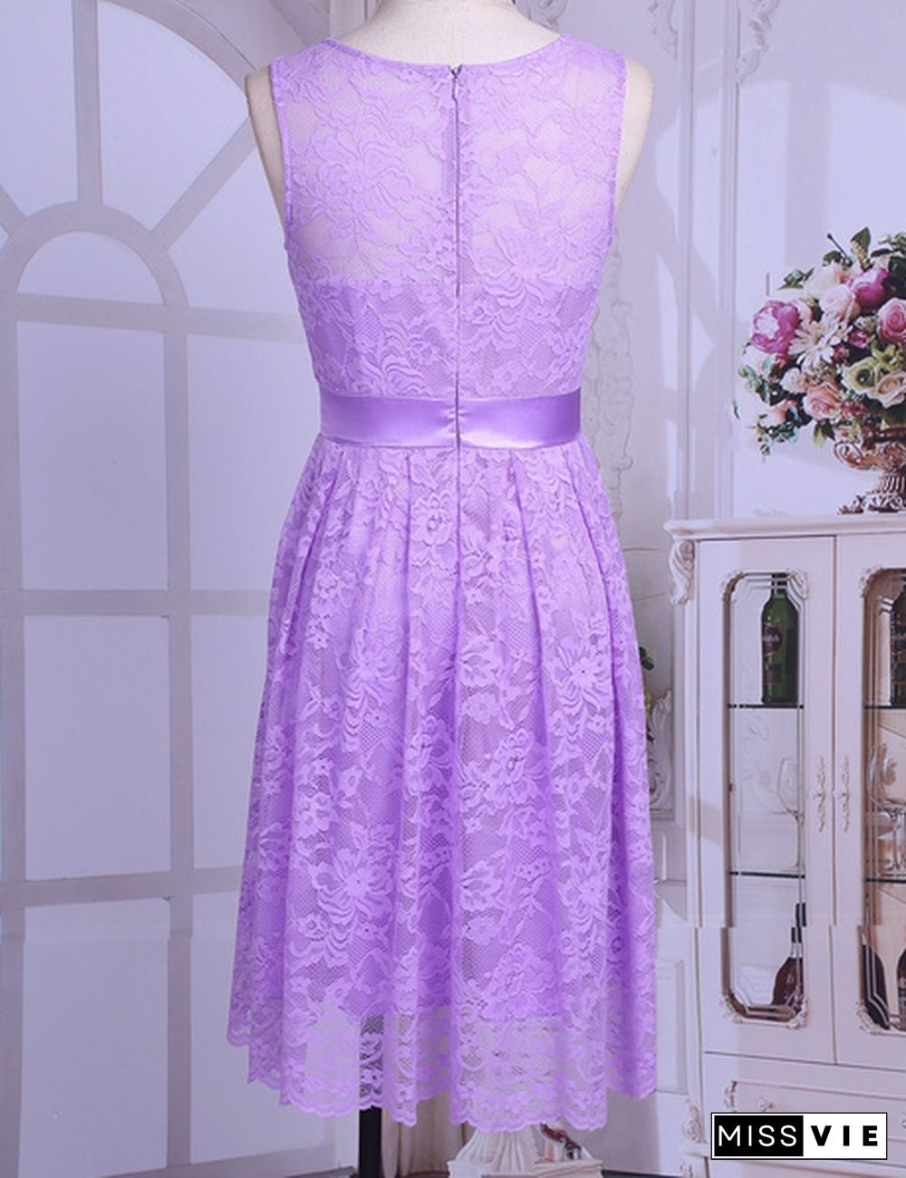 Women Party Short Dress Floral Lace Bridesmaid Evening Prom Gown Formal Fancy Skirt