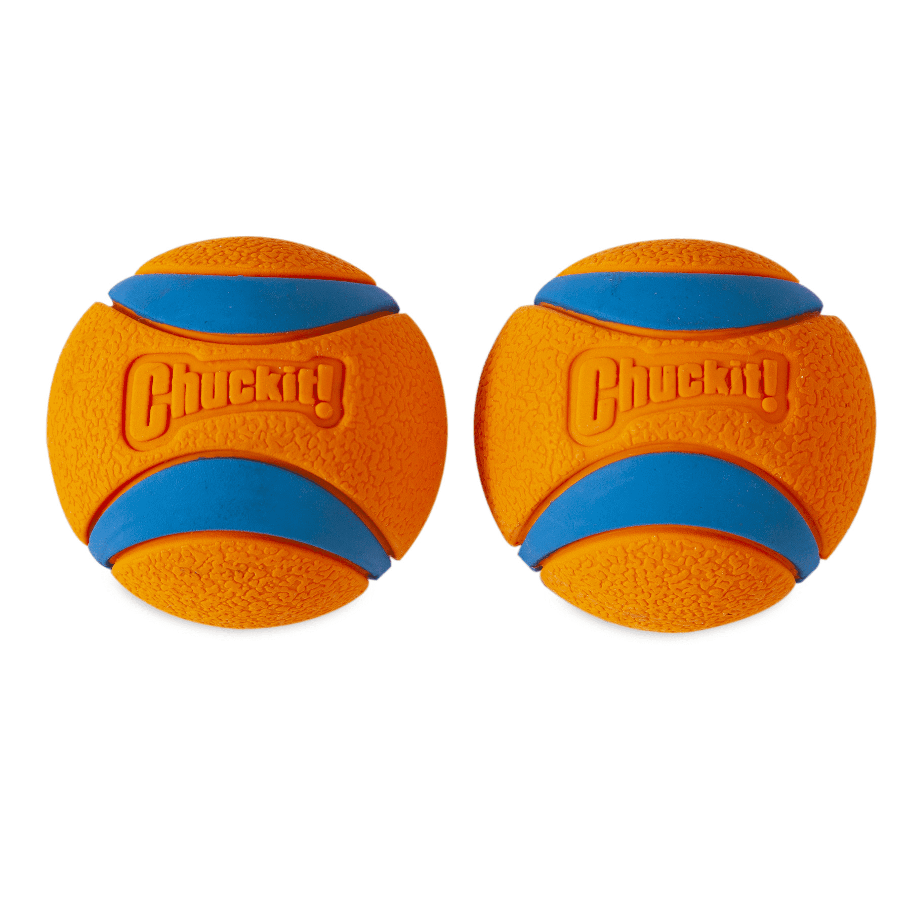 Chuckit! Ultra Dog Toy Ball Bounces and Floats， Bright Orange and Blue， Small， 2 pack