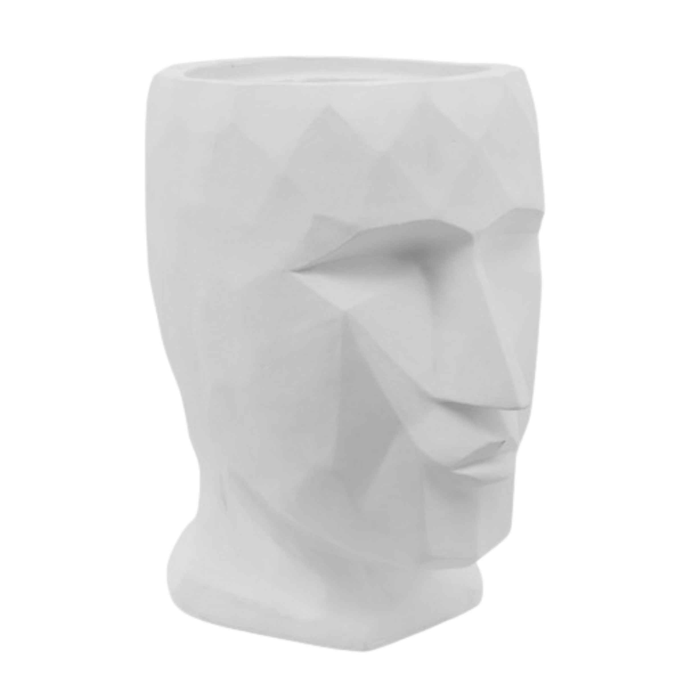 Face Resin Planter 43Cm - White 16174-02