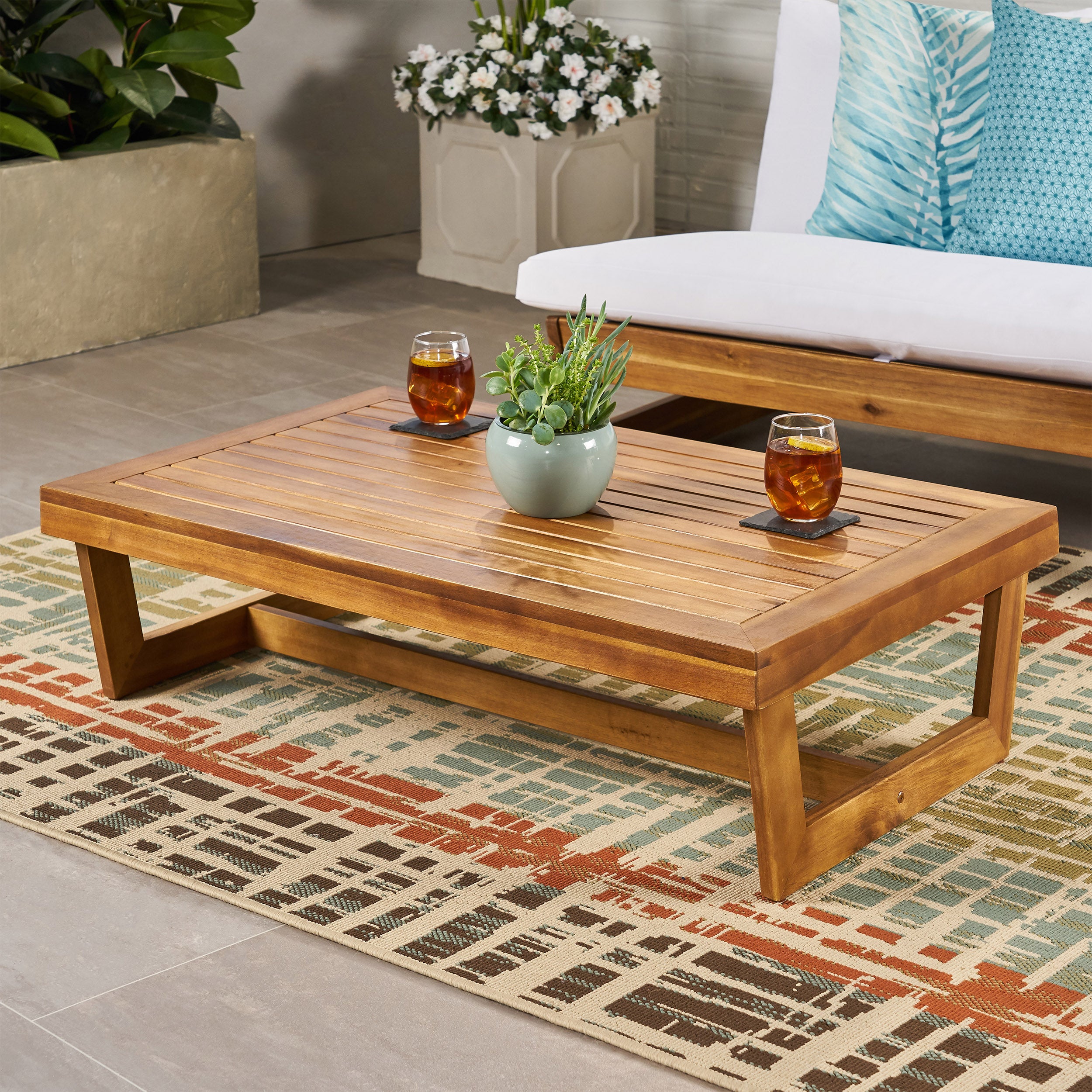 Hannah Outdoor Acacia Wood Coffee Table