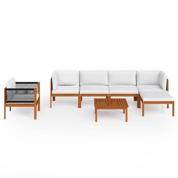 vidaXL Patio Lounge Set Outdoor Sectional Sofa with Cushions Solid Acacia Wood