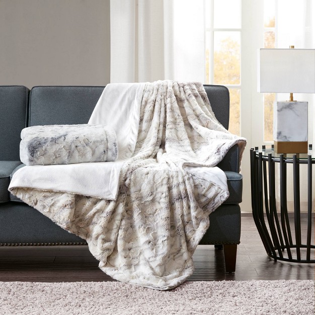 Oversized Aina Faux Fur Throw Blanket Madison Park