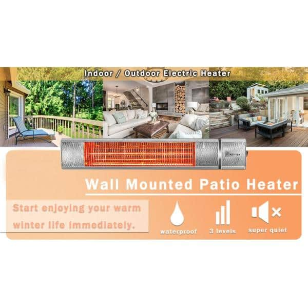 1500-Watt Outdoor/indoor Heater Infrared Electric Patio Wall-Mounted Heater with Waterproof Remote Control chuchu-XB398