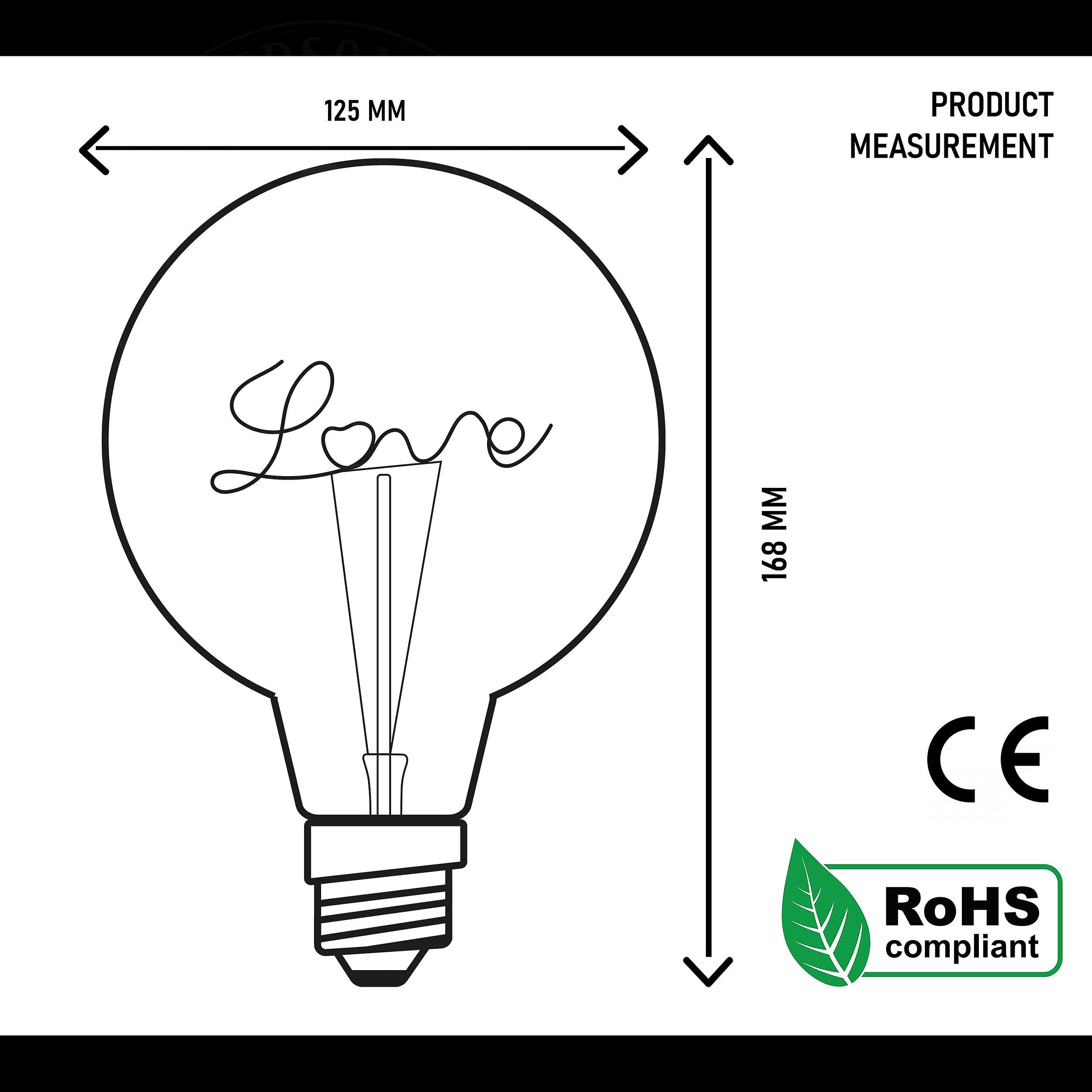 Love 4w led light bulb g125 e26 led filament vintage led bulbs dimmable~1512