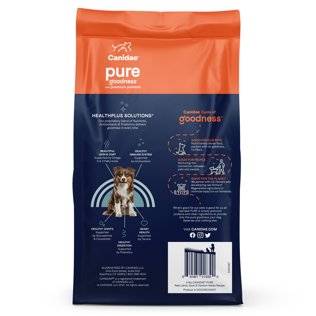 Canidae Grain-Free Pure Real Lamb， Goat and Venison Meal Recipe Dry Dog Food