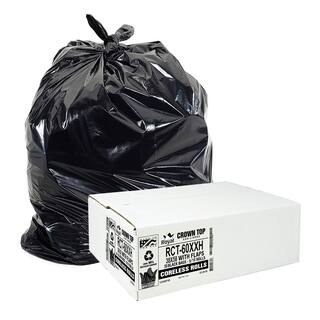 Aluf Plastics 38 in. x 58 in. 60 Gal. Black Trash Bags (Pack of 50) 2 mil (Eq) for Industrial and Contractor RCT-60XXH