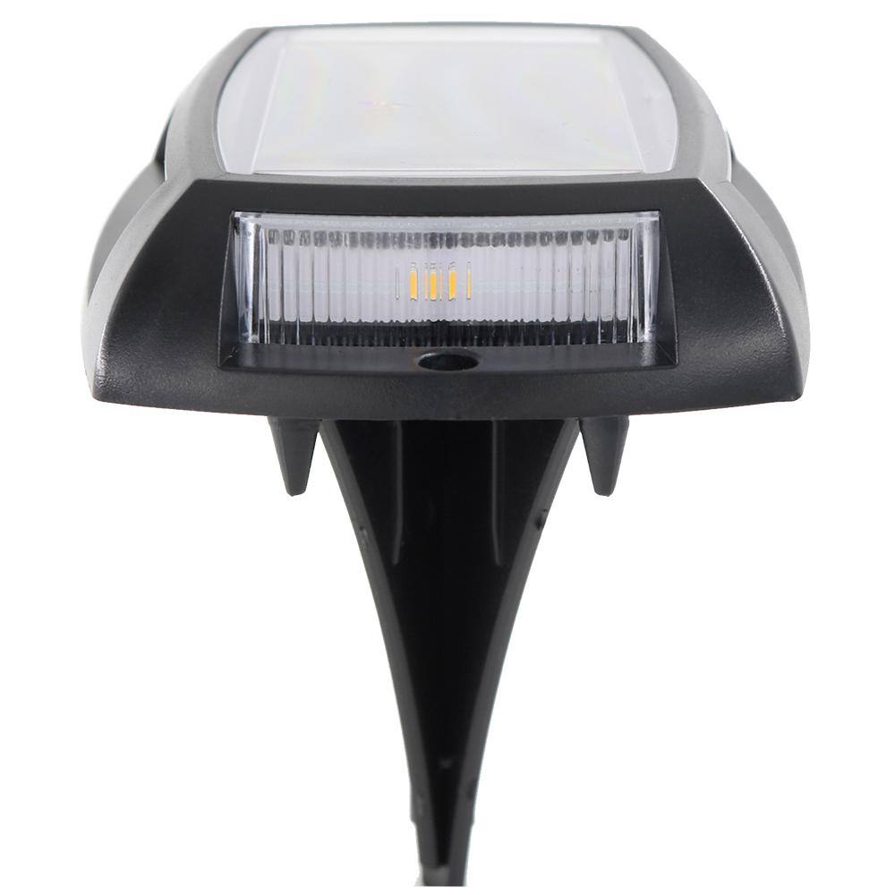 Hampton Bay Solar 10 Lumens Black Outdoor Integrated LED Deck and Step Light (4-Pack) WeatherWaterRust Resistant 62805