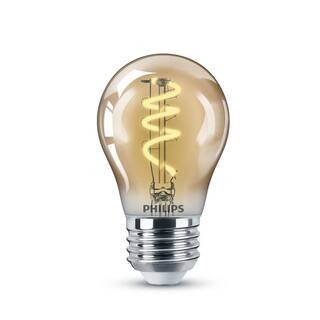 Philips 25-Watt Equivalent A15 Spiral Filament E26 Base LED Vintage Edison LED Light Bulb 2000K Amber (1-Pack) 565655