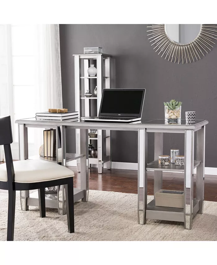 Southern Enterprises Worti Mirrored Desk Glam Style