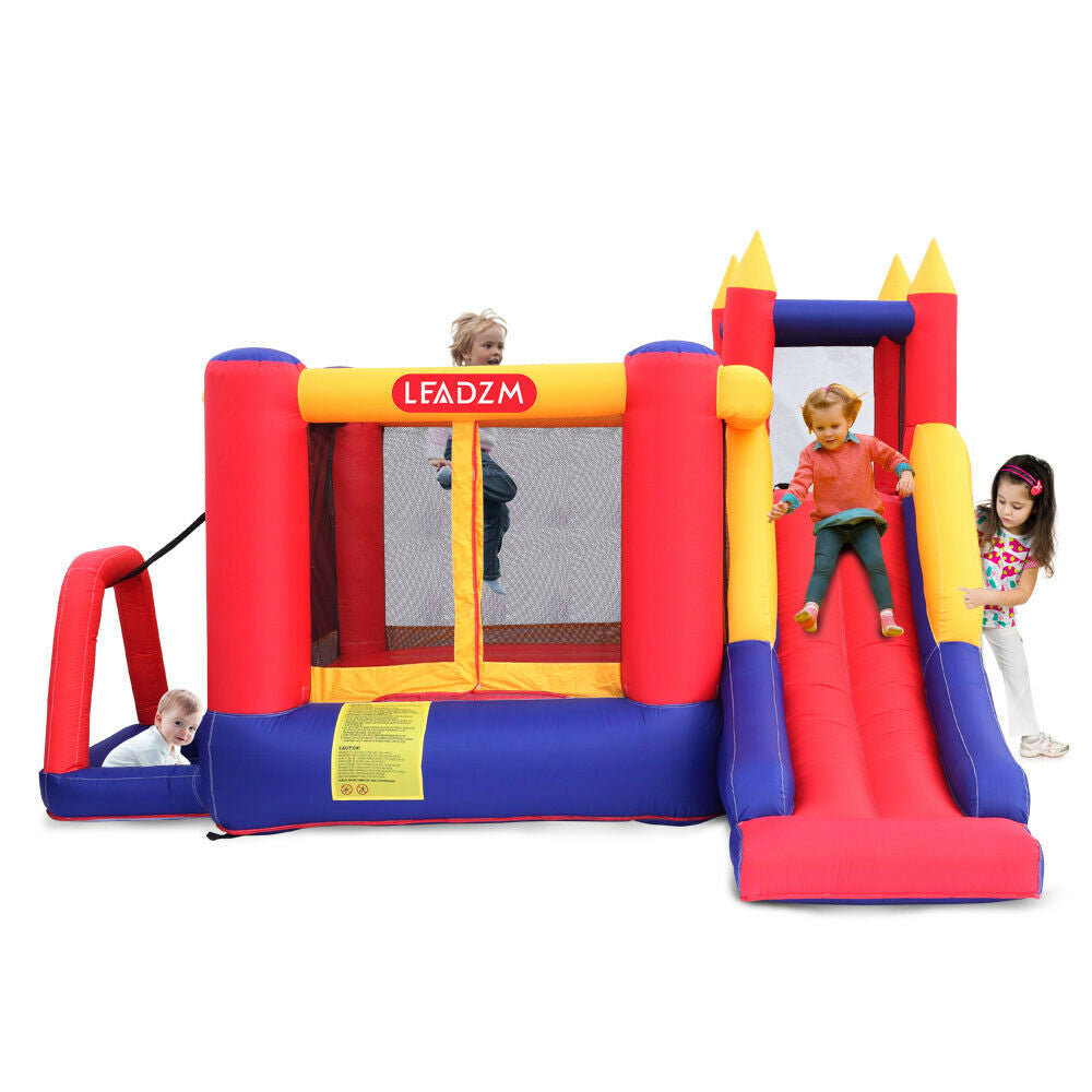 Children's outdoor bouncy castle, inflatable bounce house, 420D Oxford cloth + coating scraping surface (including fan)