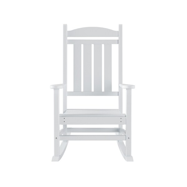 Polytrends Laguna Hdpe All Weather Outdoor Patio Rocking Chairs With Side Table (3Piece Set)