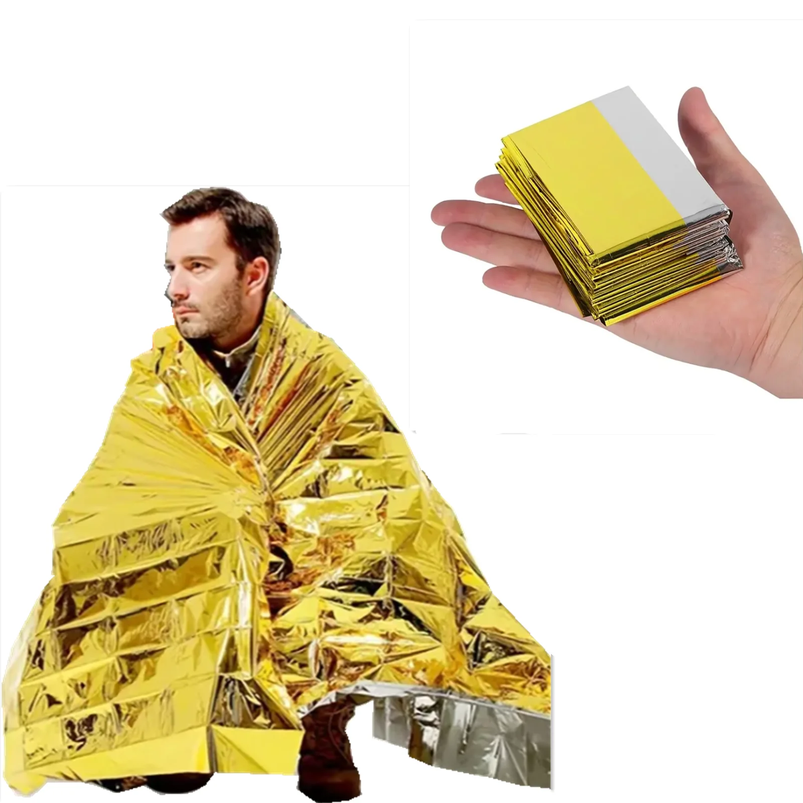 Emergency blankets for survival gear and equipment  Suitable for outdoor marathon or first aid Emergency Mylar Thermal Blanket