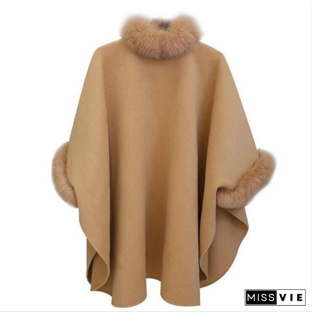 Winter Womens Parka Casual Coat Women Fur Coats Woman Clothes Cloak Shawl Jacket