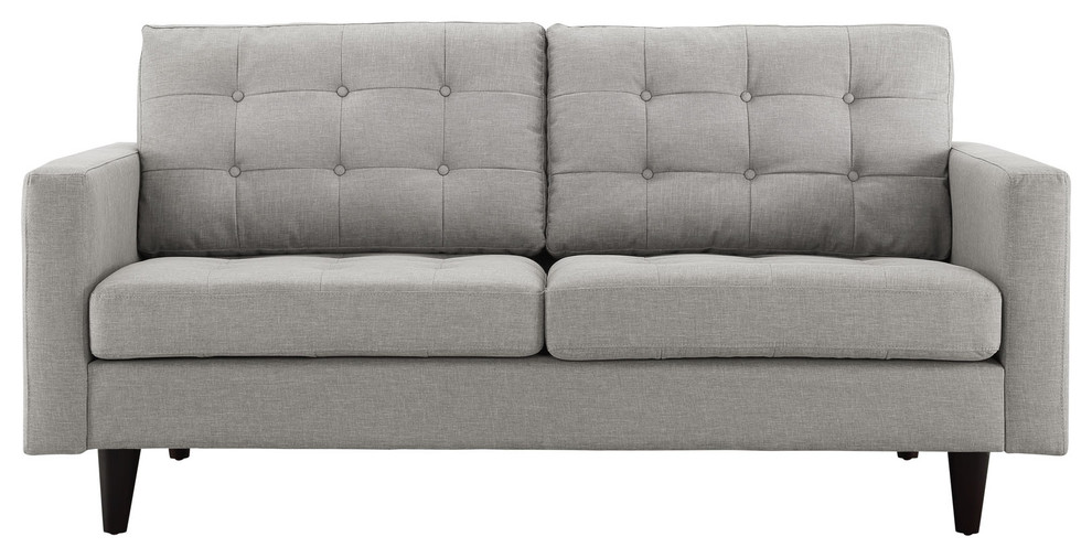 Modern Contemporary Loveseat  Grey Fabric   Midcentury   Loveseats   by House Bound  Houzz