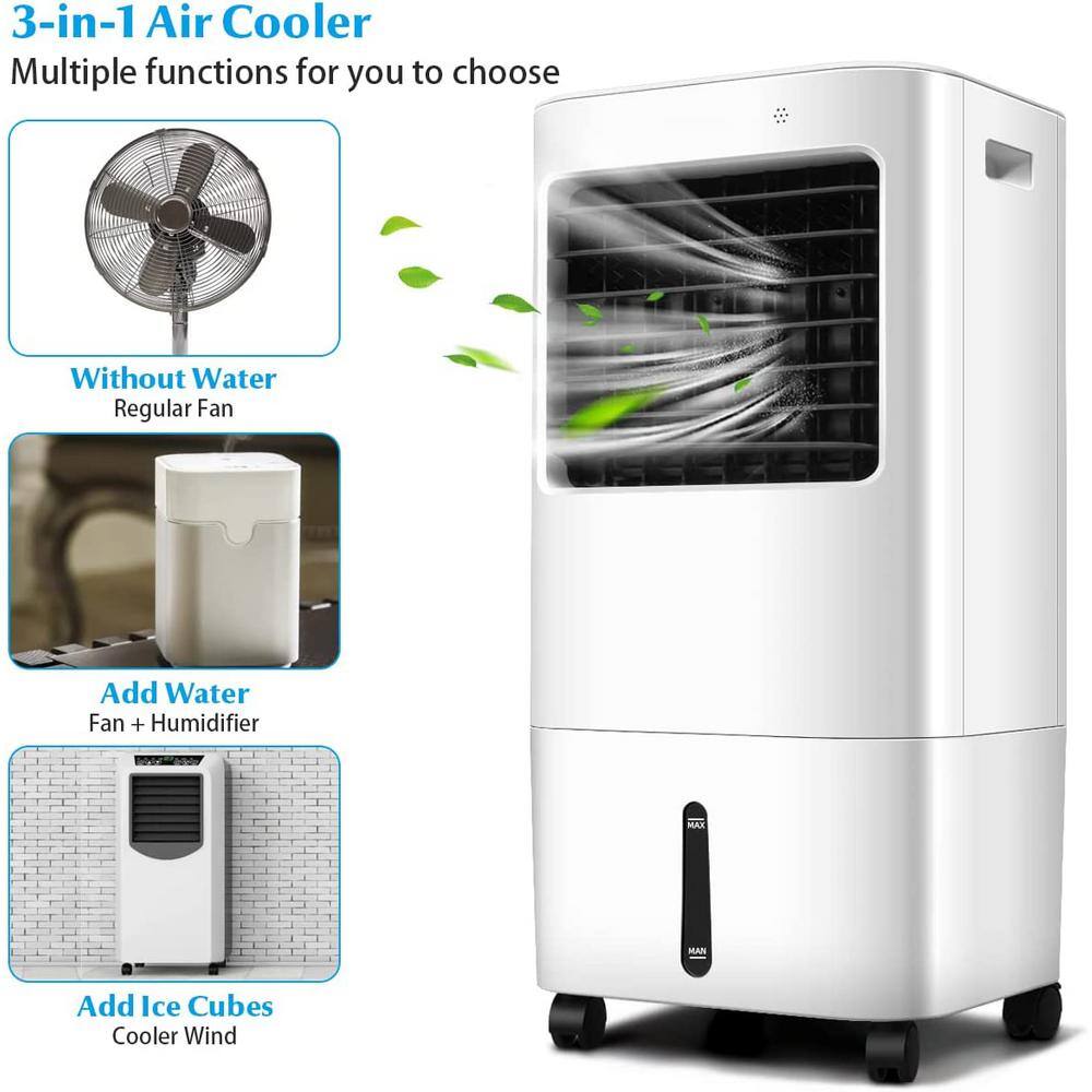 Gymax Air Conditioner 20L Air Cooler Evaporative Cooler with 4 Speeds 3 Modes Humidifier with Remote Control GYMHD0126