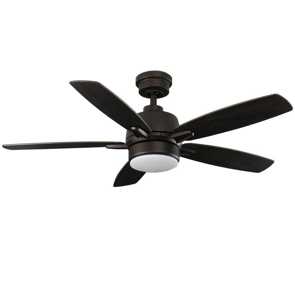 Home Decorators Collection Fawndale 46 in Indoor Integrated LED Bronze Ceiling Fan with Light Kit 5 Reversible Blades and Remote Control