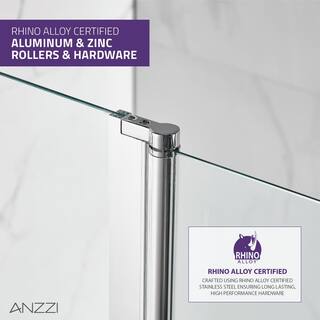 ANZZI 5 ft. Acrylic Left Drain Rectangle Tub in White with 34 in. W x 58 in. H Frameless Tub Door in Brushed Nickel SD05301BN-3060L