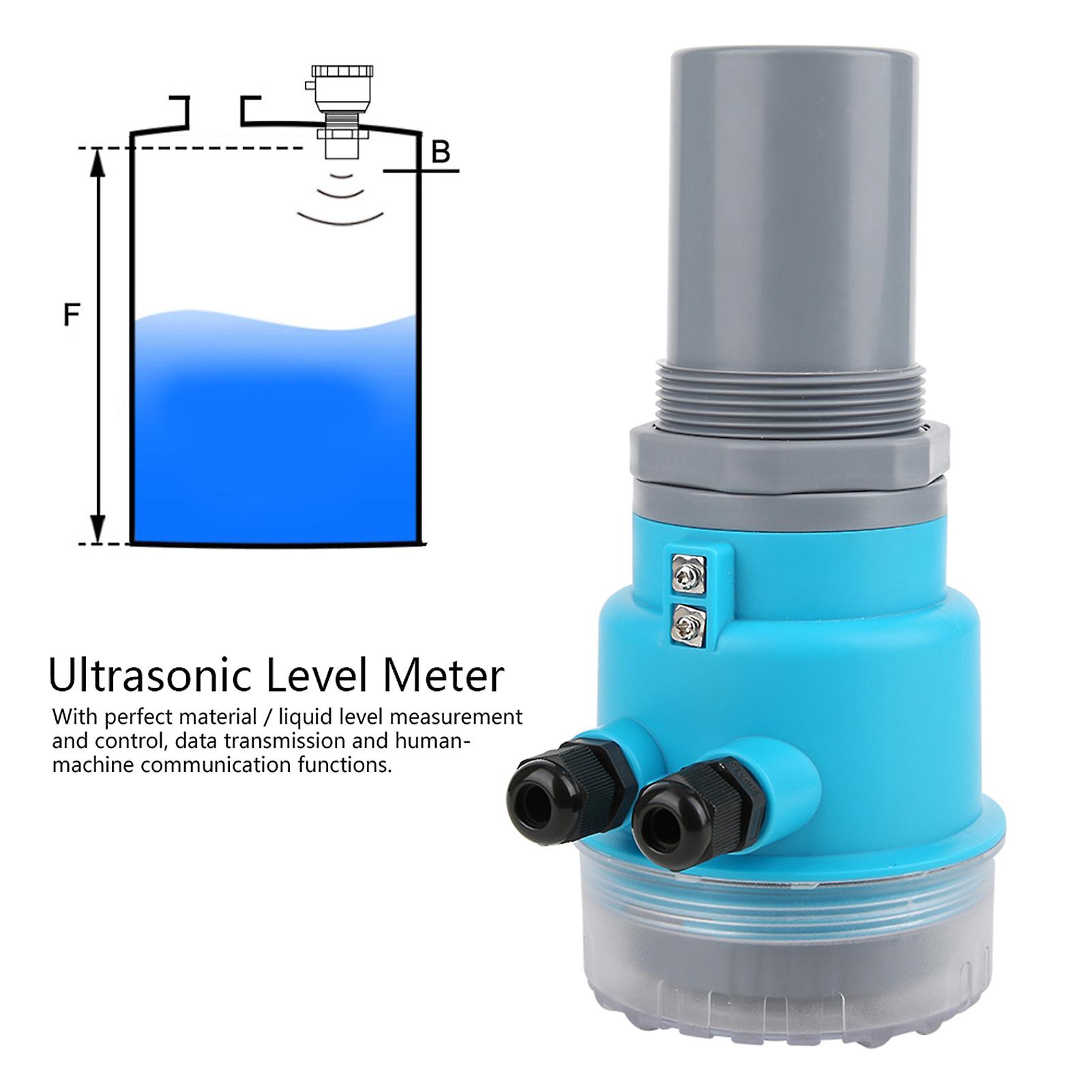 Digital Ultrasonic Level Meter Integrated Led Display 4-20ma Analog Output Dc24v 0-5 Meters