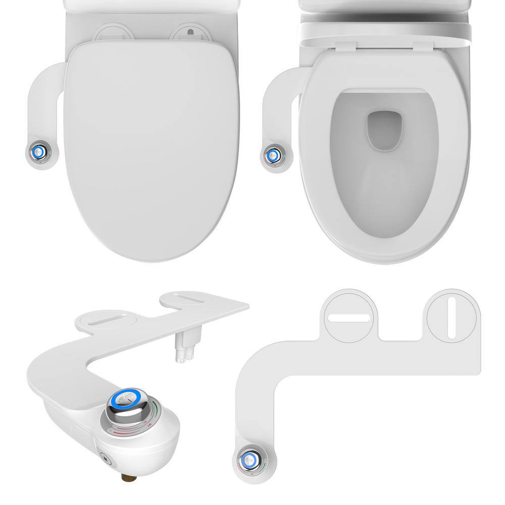 BIO BIDET Slim Glow Non-Electric Bidet Attachment System in White SlimGlow