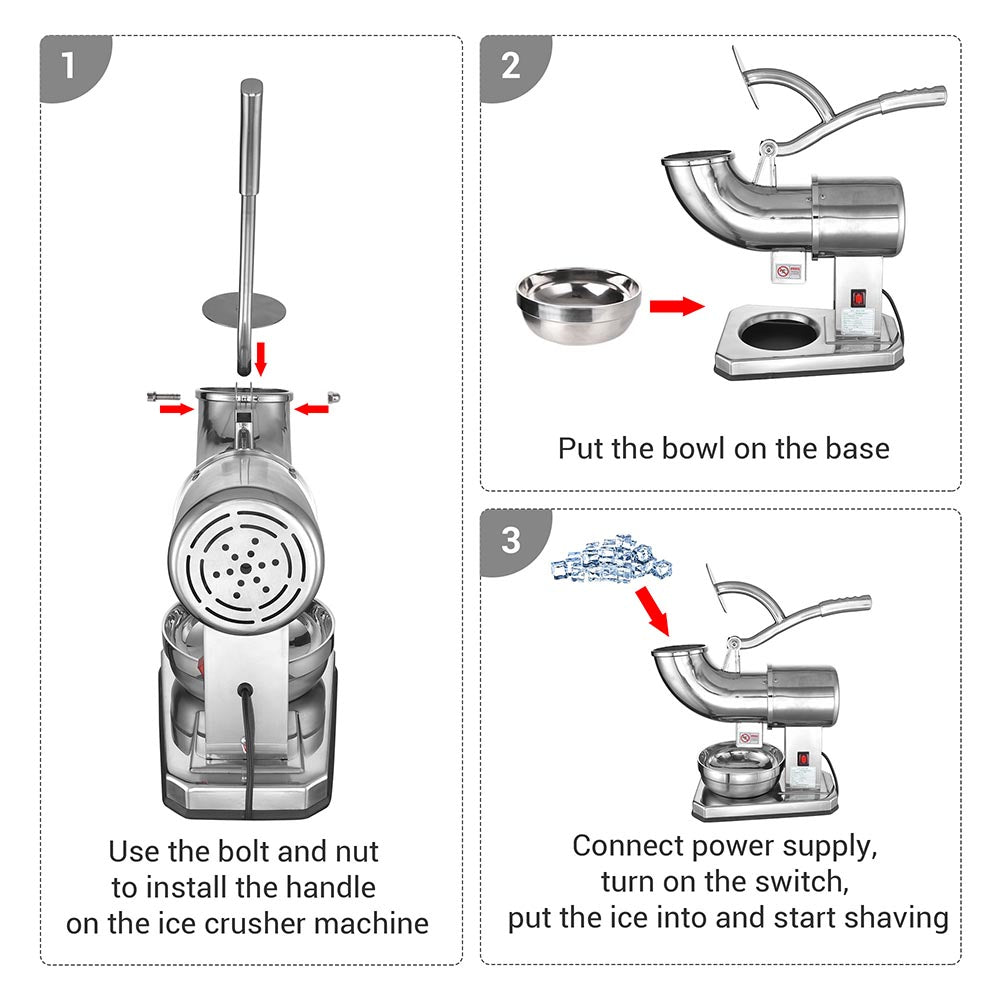 Yescom Electric Ice Shaver Machine Snow Cone Maker