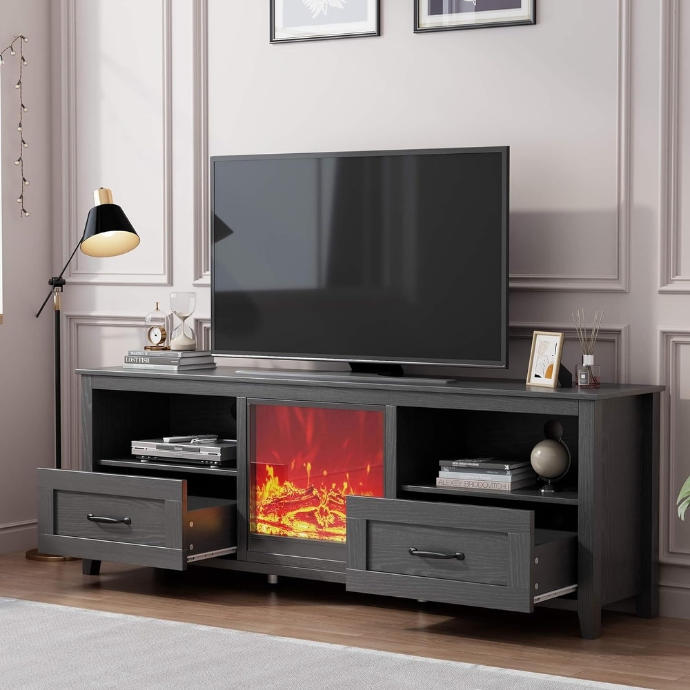 Built in Electric Fireplace with Remote Control for TV Stand