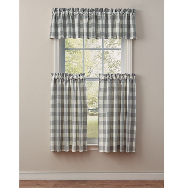 Park Designs Grey Buffalo Check Unlined Valance 14x72