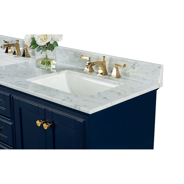 Audrey Heritage Blue White 60-Inch Vanity Console with Mirror