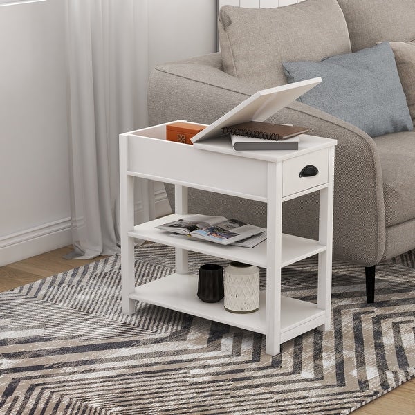 Flip Top Sofa Couch Table Bedside Table for Small Spaces