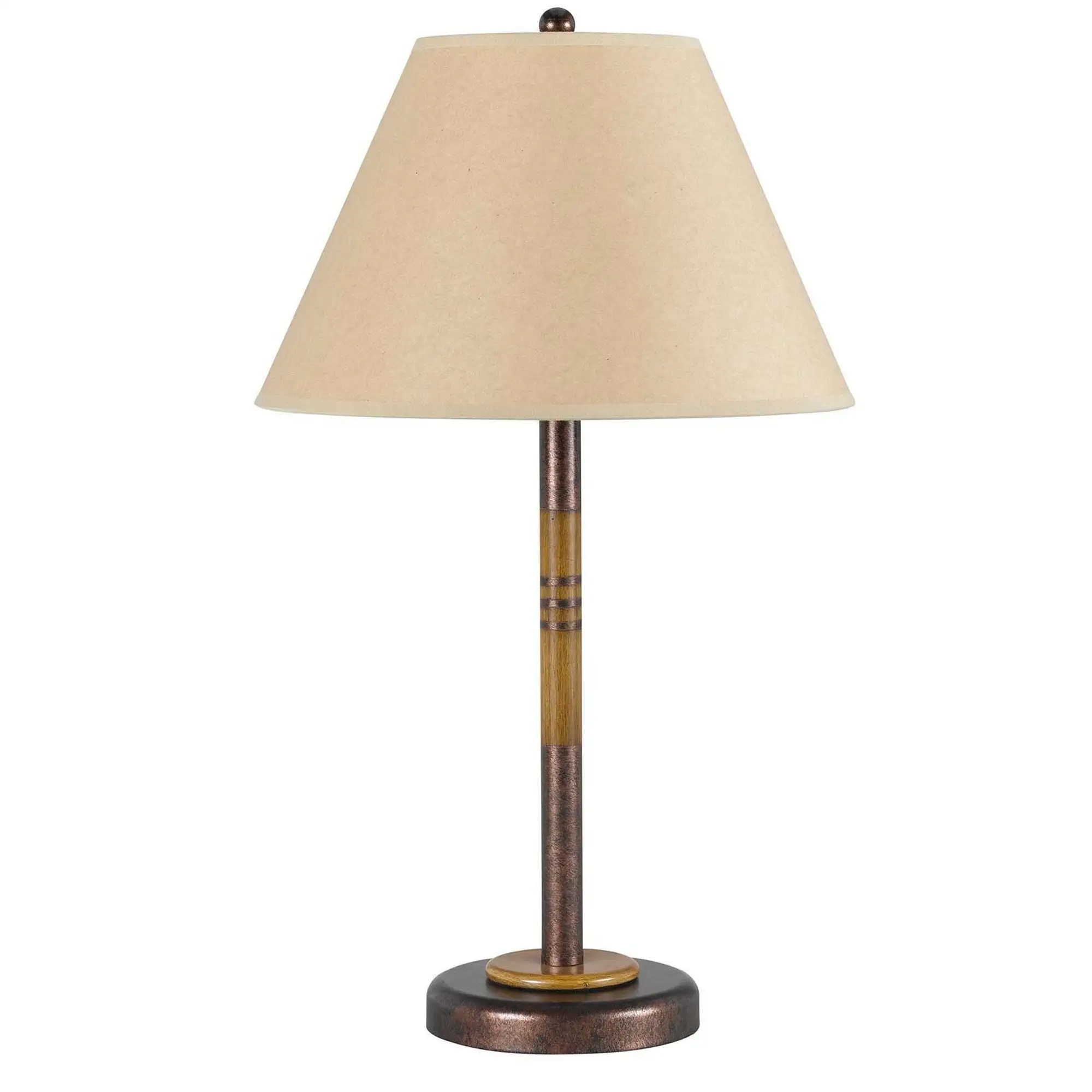 100W Metal Table Lamp with Conical Paper Shade， Set of 4， Bronze