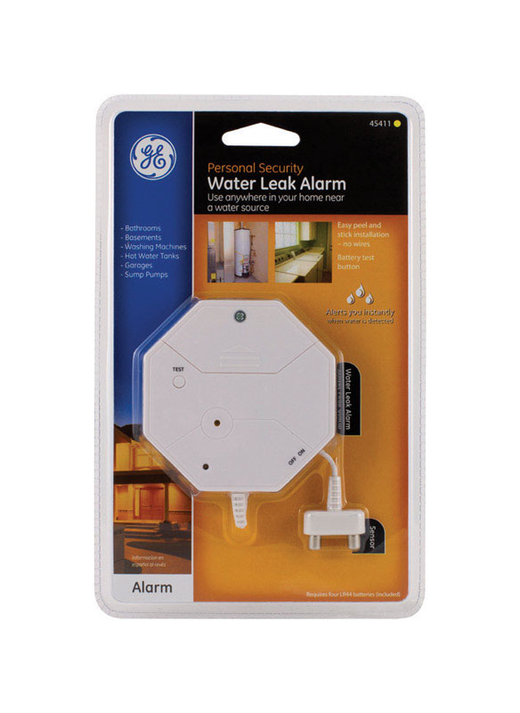 GE White Plastic Water Leakage Alarm