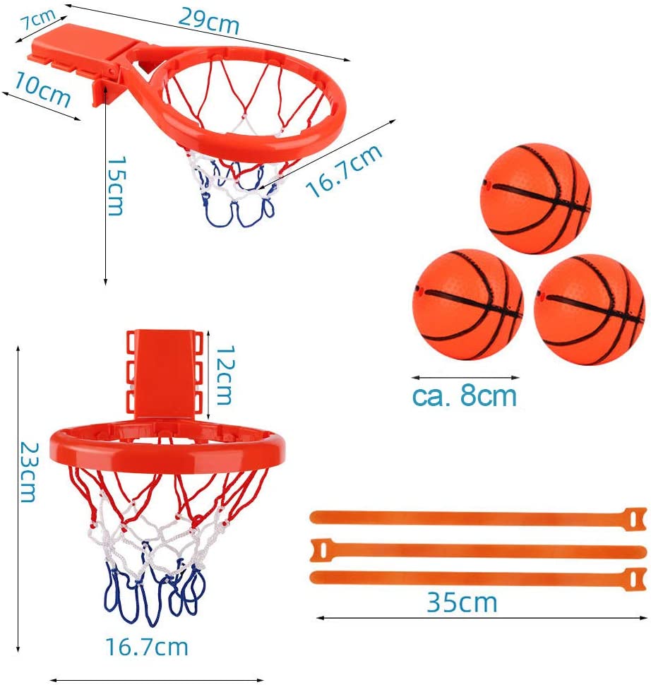 SEISSO Basketball Hoop， Bathtub Shooting Game for Kids/Toddlers/Boys/Girls， Balls Playset Bathroom Games Bath Toys， with 3 Balls