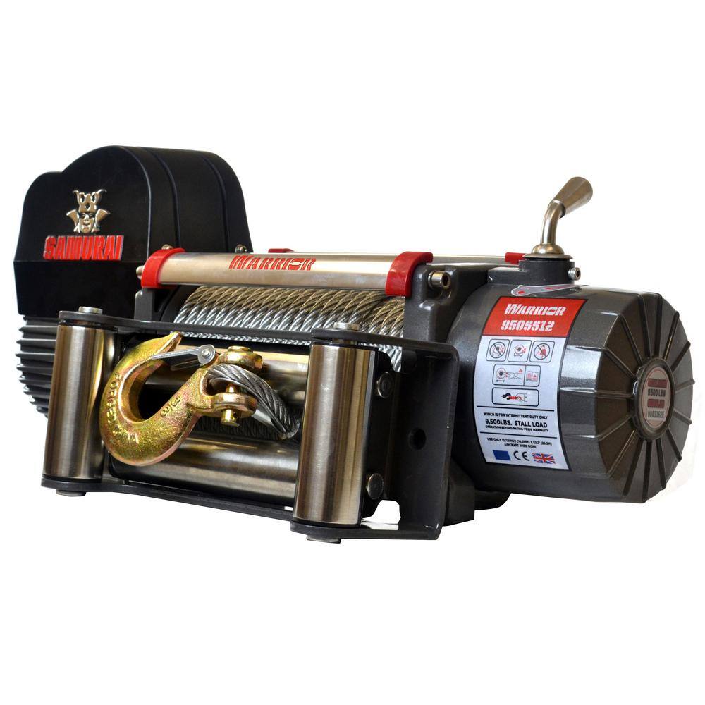 DK2 Samurai Series 9500 lb. Capacity 12-Volt Electric Winch with 85 ft. Steel Cable S9500