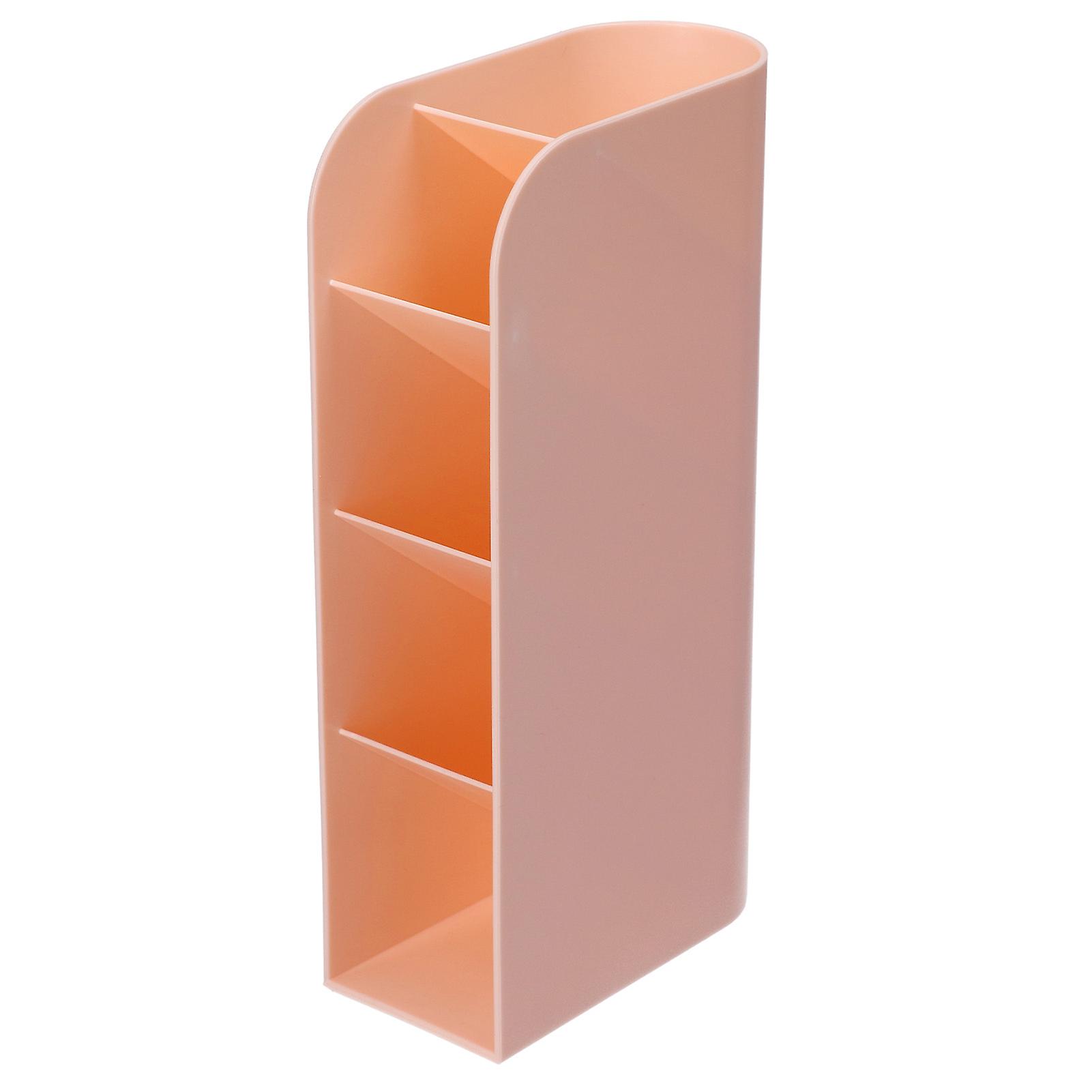 Storage Box Desktop 4 Grids Multifunctional Cute Pink Vertical Stationery Organizer For Study Room Office Dressing Table