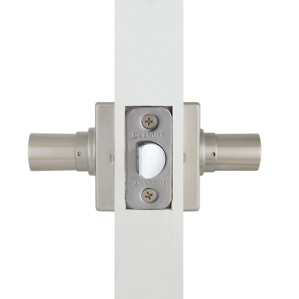 Defiant Tonbridge Satin Nickel Hall and Closet Door Lever with Square Rose (4-Pack) 32LD6X203BAD4