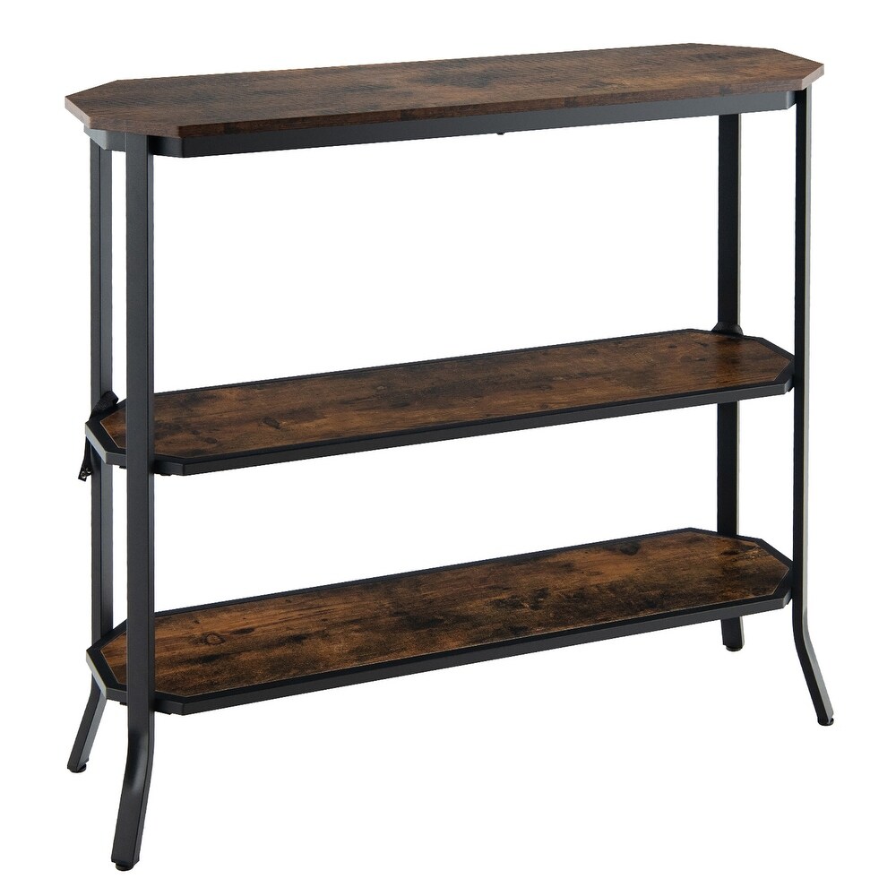 Costway 3 Tier Entryway Sofa Console Table Steel Frame for Hallway   39.5'' x 12'' x 36''