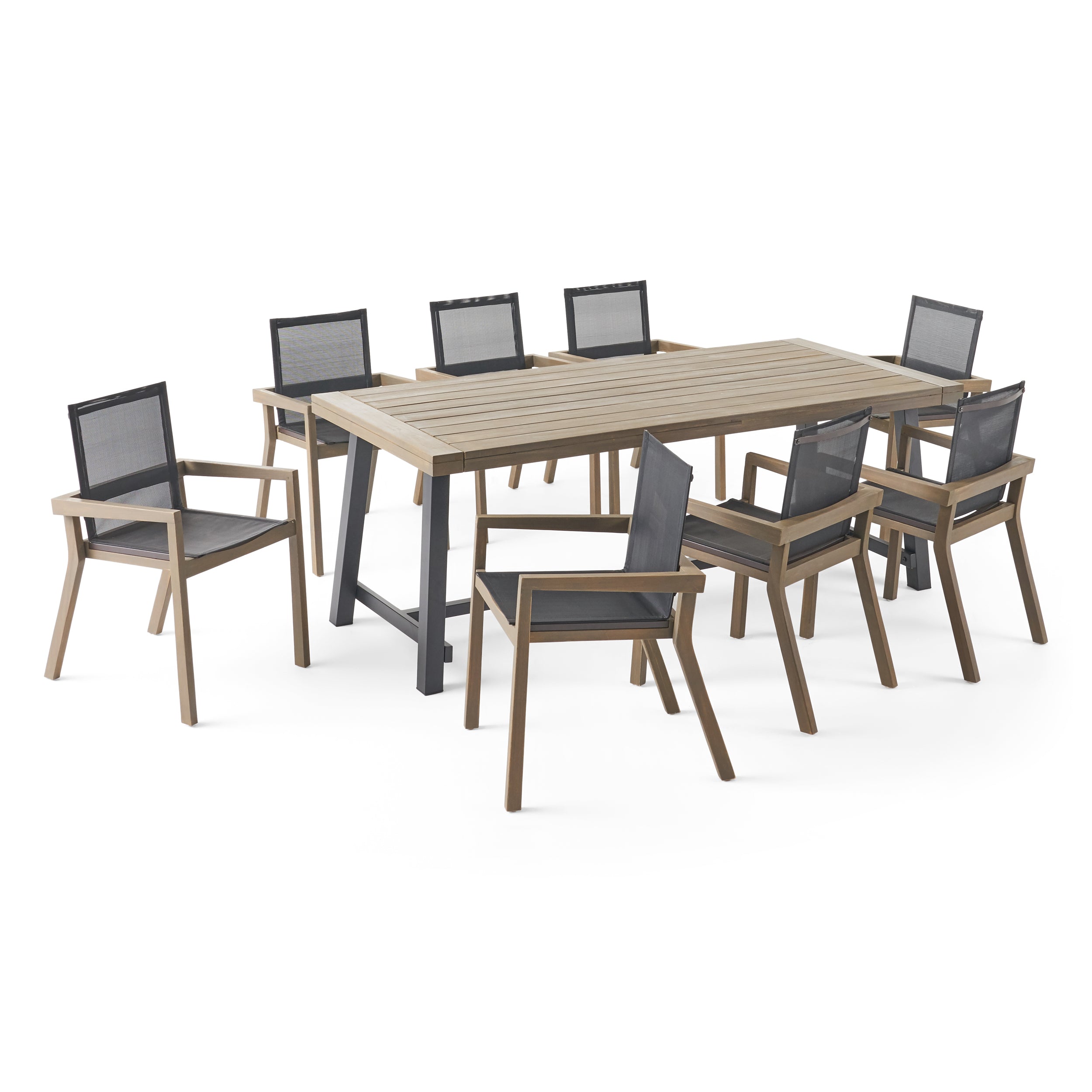 Ximena Outdoor Acacia Wood 8 Seater Dining Set