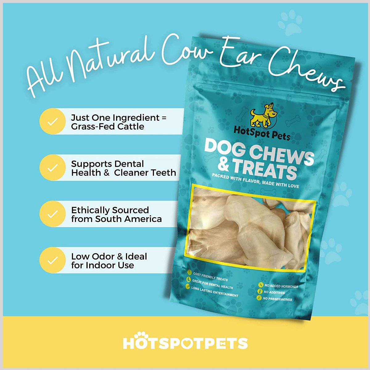 HOTSPOT PETS Cow Ears Dog Chew Treats