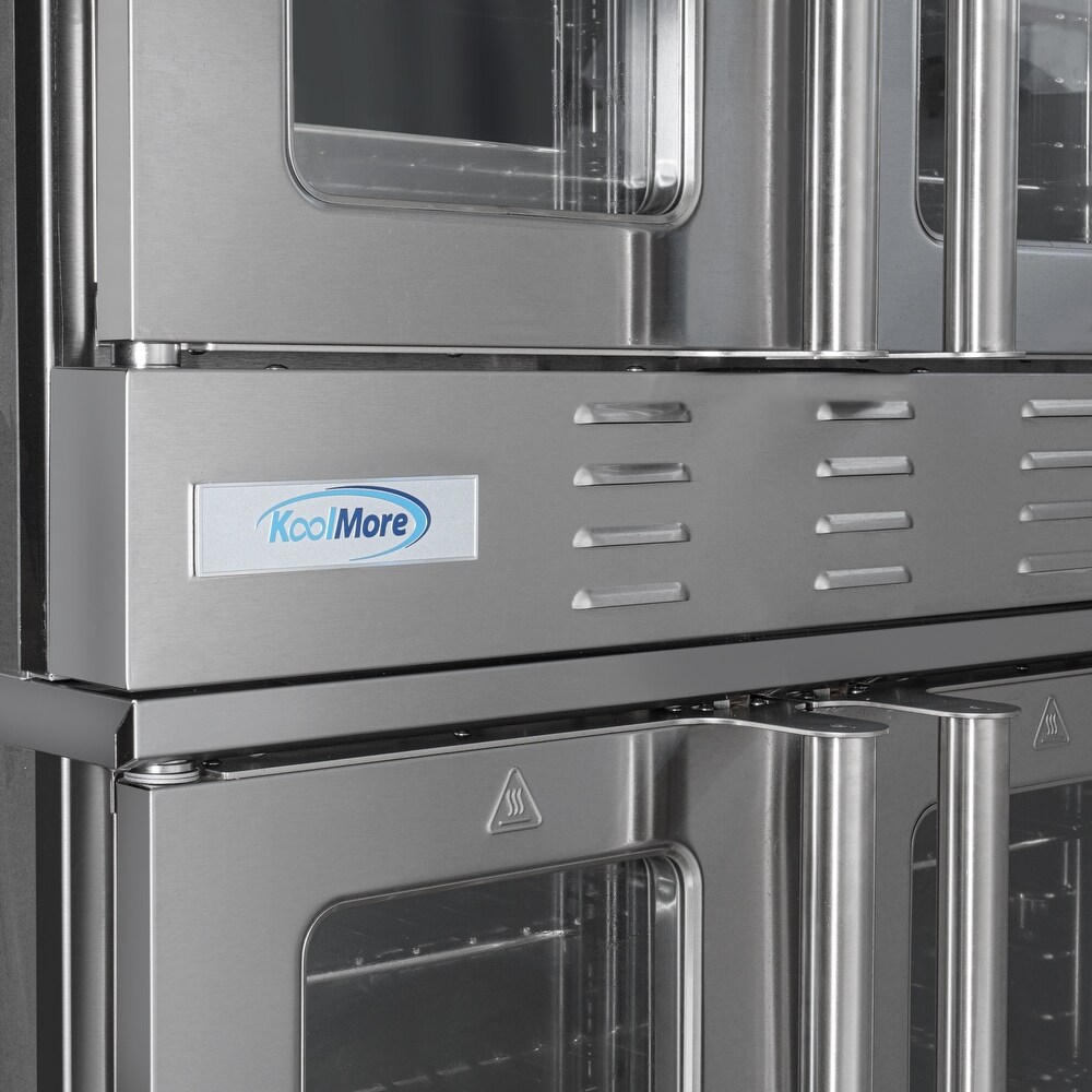 Full Size Double Commercial Natural Gas Convection Oven 54 000 BTU With stacking And Casters