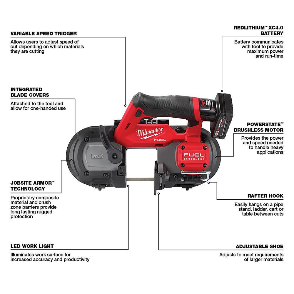 Milwaukee M12 FUEL Compact Band Saw Kit 2529-21XC from Milwaukee